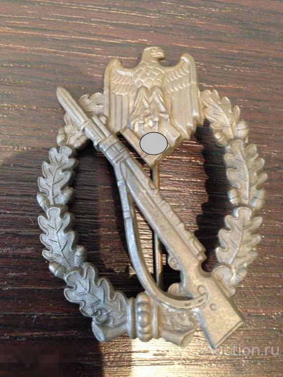 Знак Квалификационный  пехотный, штурмовой  знак "Бронза",  3 рейх германия. Массивный.