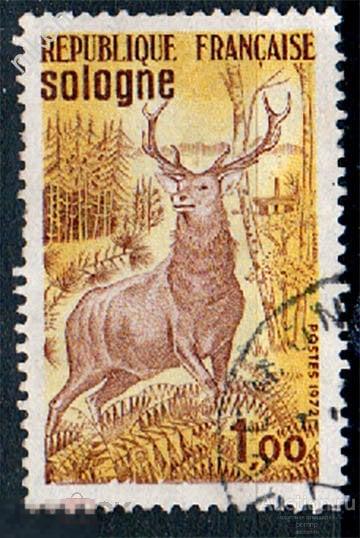 ФРАНЦИЯ 1972 ФАУНА БЛАГОРОДНЫЙ ОЛЕНЬ ОХРАНА ПРИРОДЫ 65-76