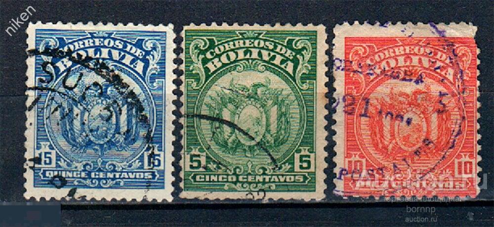 БОЛИВИЯ 1919 1925 СТАНДАРТ ГЕРБ ГОСУДАРСТВА ГЕРАЛЬДИКА 32-5-119