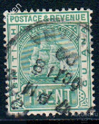 БРИТАНСКАЯ ГВИАНА 1889 БРИТАНСКИЕ КОЛОНИИ СТАРИННЫЕ МАРКИ 19-ГО ВЕКА 14 9 124