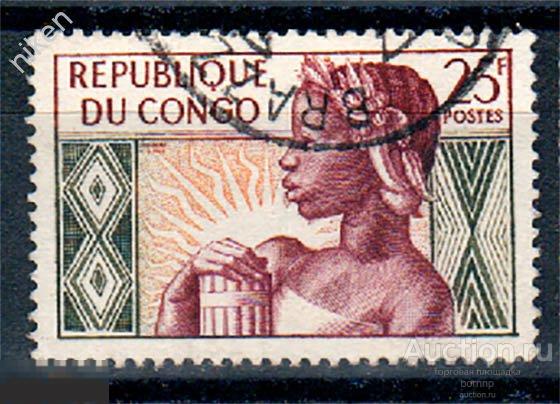 КОНГО БРАЗЗАВИЛЬ 1959 НЕЗАВИСИМОСТЬ ПЕРВЫЕ МАРКИ ЖЕНЩИНА АЛЛЕГОРИЯ 62-237