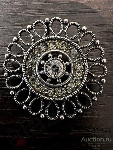 Брошь Jenavi Кристоль c кристаллами Swarovski, посеребрение
