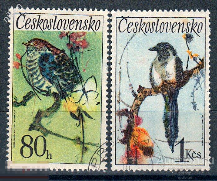 ЧЕХОСЛОВАКИЯ ЧССР 1972 ФАУНА ПТИЦЫ ОБЫКНОВЕННАЯ КУКУШКА ЕВРОПЕЙСКАЯ СОРОКА 35-1-53