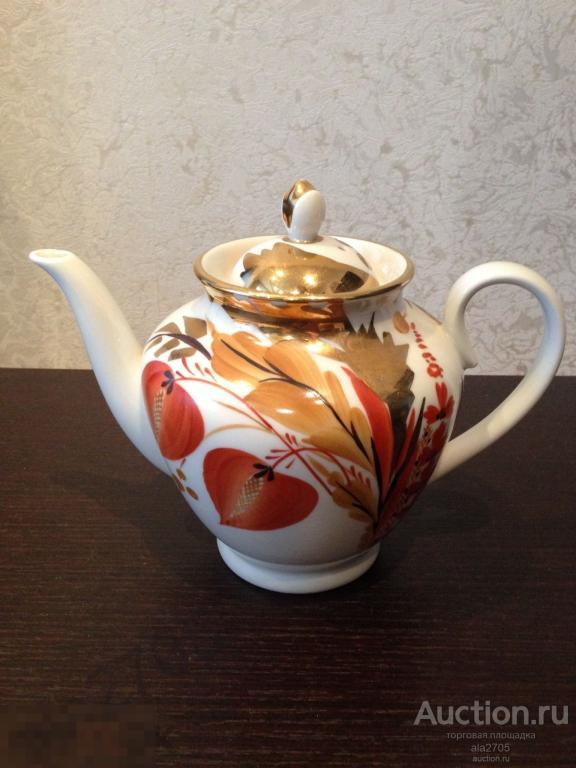Чайник  из сервиза Зимний букет, ЛФЗ
