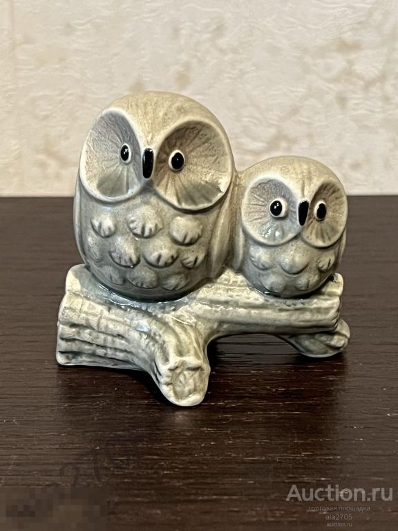 Фарфоровая статуэтка Совы, филины, Европа 60г.