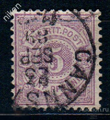 ВЮРТЕМБЕРГ 1875 СТАНДАРТ КЛАССИКА ШТЕМПЕЛЬ КАННЫ  СТАРИННЫЕ МАРКИ Т 12 4 118