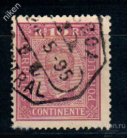 ПОРТУГАЛИЯ 1892 КОРОЛЬ КАРЛ ШТЕМПЕЛЬ ТЕМ 10-2-14