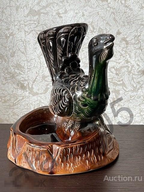 Пепельница Глухарь Скопинская фабрика художественной керамики?