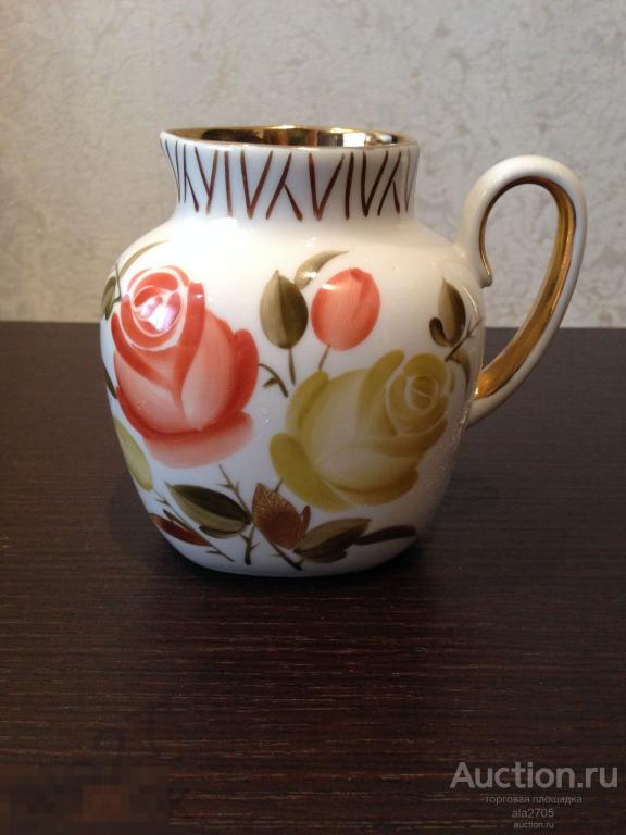 Сливочник от сервиза Букет чайных роз, ЛФЗ, Лебединская, 68г. знак качества