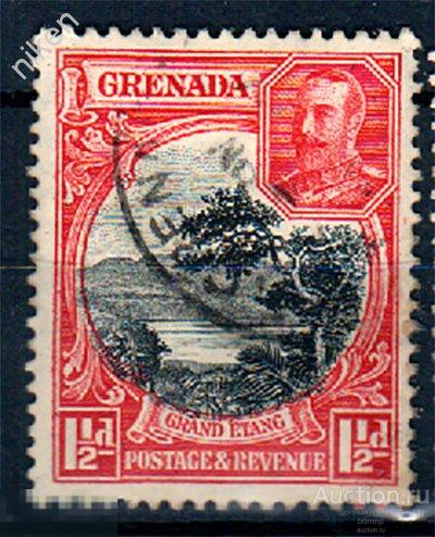ГРЕНАДА 1934 БРИТАНСКИЕ КОЛОНИИ ЛАНДШАФТ ПОТУХШИЙ ВУЛКАН ОЗЕРО ГРАНД ЭТАН 37-4-210 