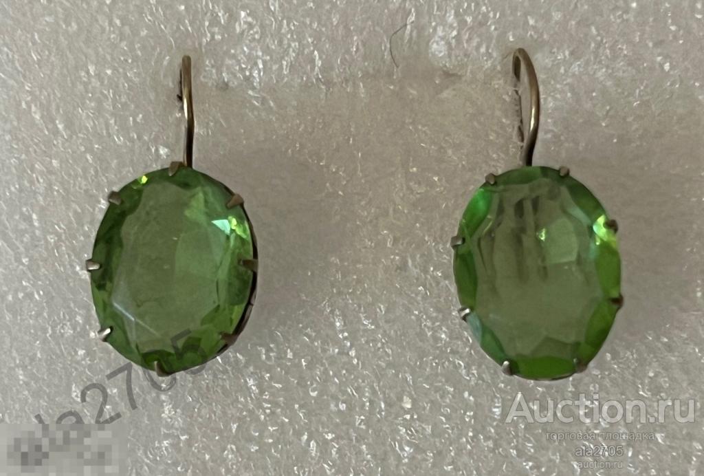 Серьги, камни, серебро  875 Звезда В,  43П, винтаж, СССР