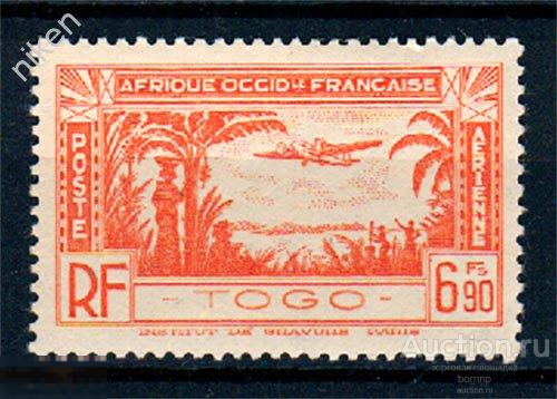 ТОГО 1940 ФРАНЦУЗСКИЕ КОЛОНИИ АВИАПОЧТА АВИАЦИЯ САМОЛЕТ ТУЗЕМЦЫ ЛАНДШАФТ 55-2-210