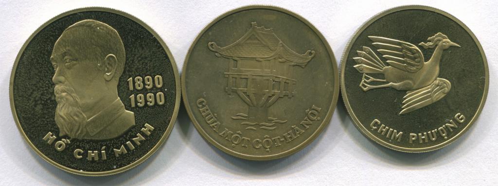 Вьетнам 5 10 20 донгов 1989 г латунь набор 3 монеты