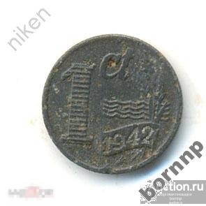 НИДЕРЛАНДЫ.1942.1 ЦЕНТ.ОККУПАЦИЯ.РЕЙХ