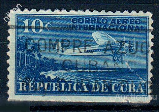 КУБА 1931 АВИАПОЧТА АВИАЦИЯ САМОЛЕТ ФОРД НАД ПОБЕРЕЖЬЕМ ПАЛЬМЫ 32-3-240