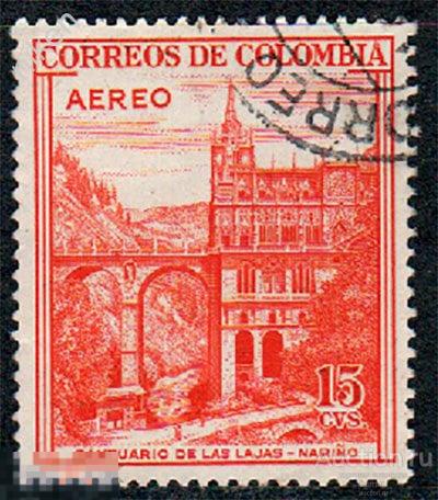 КОЛУМБИЯ АВИАПОЧТА АРХИТЕКТУРА МОСТ ХРАМ РЕЛИГИЯ ГОРЫ 30-2-59