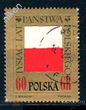 ПОЛЬША 1966 1000 ЛЕТ ПОЛЬСКОЙ ГОСУДАРСТВЕННОСТИ ФЛАГ 64-359