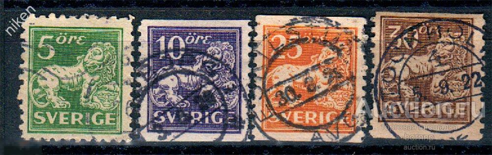 ШВЕЦИЯ 1921-1936 СТАНДАРТ ГЕРБ ЛЕВ Т 25 1 102