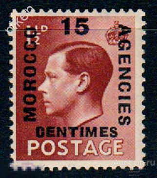БРИТАНСКИЙ ОФИС В МАРОККО 1936 КОЛОНИИ СТАНДАРТ КОРОЛЬ НАДПЕЧАТКА 14 6 147