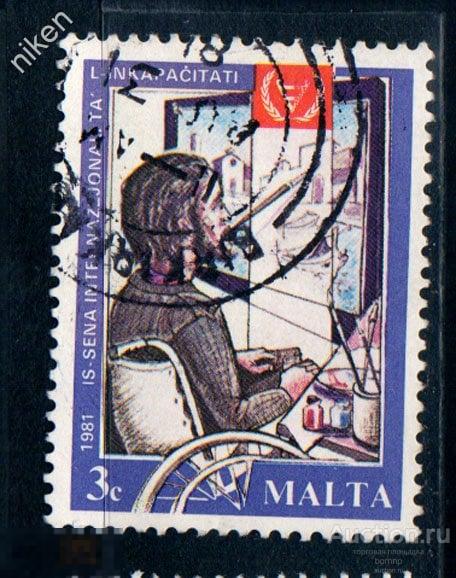 МАЛЬТА.1981.ПОМОЩЬ ИНВАЛИДАМ.ХУДОЖНИК.ИСКУССТВО