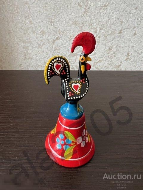 Колокольчик Петушок, латунь, эмаль Звонкий звук