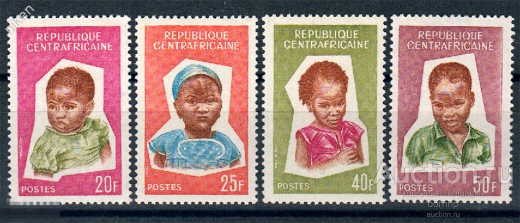 ЦАР ЦЕНТРАЛЬНО-АФРИКАНСКАЯ РЕСПУБЛИКА 1964 ДЕТИ ЭТНОГРАФИЯ ПОЛНАЯ СЕРИЯ 37-2-5