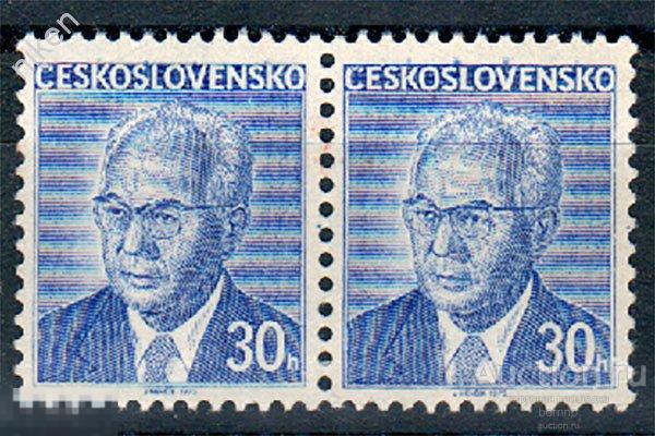 ЧЕХОСЛОВАКИЯ ЧССР 1975 СТАНДАРТ ПРЕЗИДЕНТ ГУСТАВ ГУСАК СЦЕПКА 37-4-196