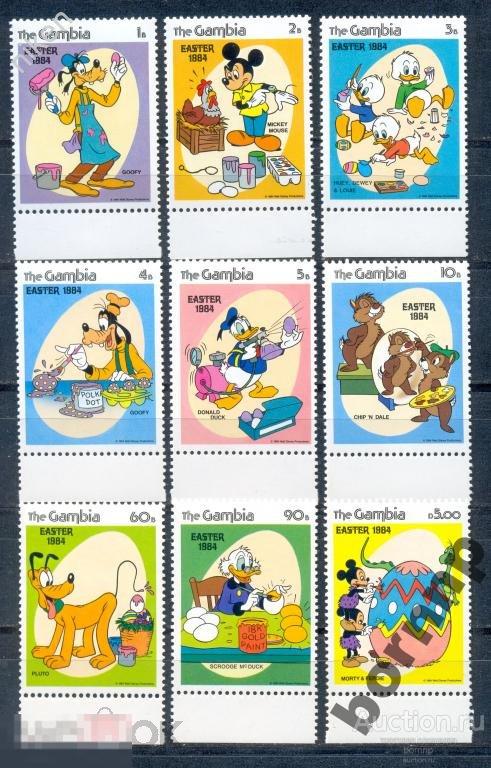ГАМБИЯ 1974 УОЛТ ДИСНЕЙ МУЛЬТФИЛЬМЫ МИККИ МАУС АЛЬБОМ 4-86