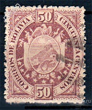 БОЛИВИЯ 1894 СТАНДАРТ ГЕРБ СТАРИННЫЕ МАРКИ 19 ВЕКА 10 ЕВРО 32-5-137