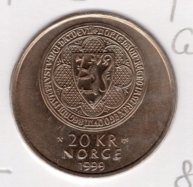 20 крон - Норвегия - 1999 - Крепость Акерсхус - KM#464
