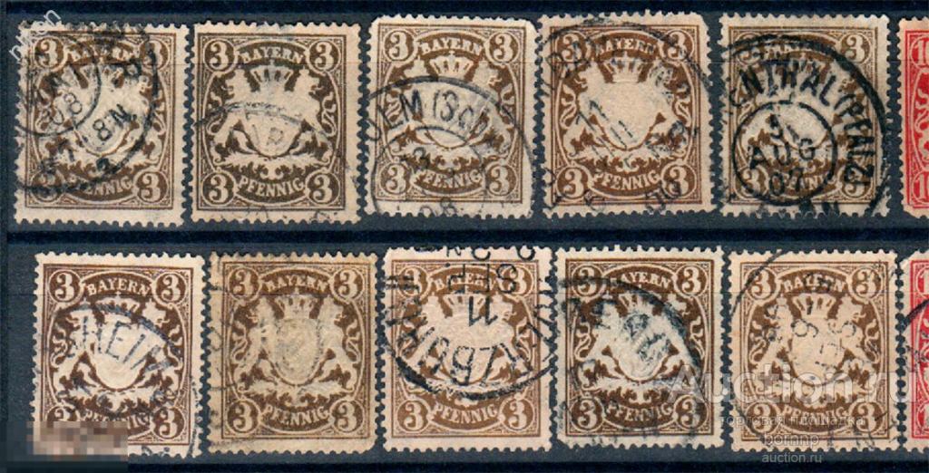БАВАРИЯ 1890 СТАНДАРТ ШТЕМПЕЛЯ СТАРИННЫЕ ПОЧТОВЫЕ  МАРКИ ПРОДАЕТСЯ 1 МАРКА 19-2-40