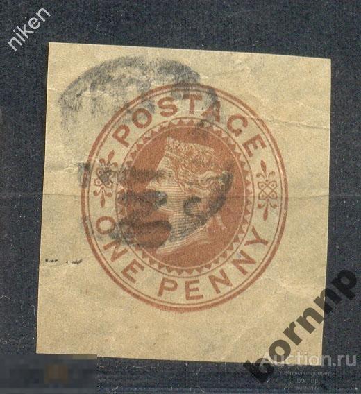 ВЕЛИКОБРИТАНИЯ 1878 !!! КОРОЛЕВА ВИКТОРИЯ ВЫРЕЗКА Т 4 1085