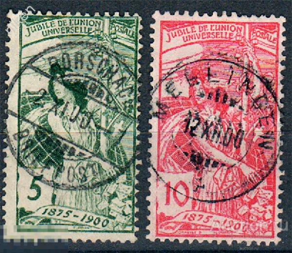 ШВЕЙЦАРИЯ 1900 25 ЛЕТ ВПС UPU ПОЧТА ТЕЛЕГРАФ ГЛОБУС ШТЕМПЕЛЯ 30 4 157