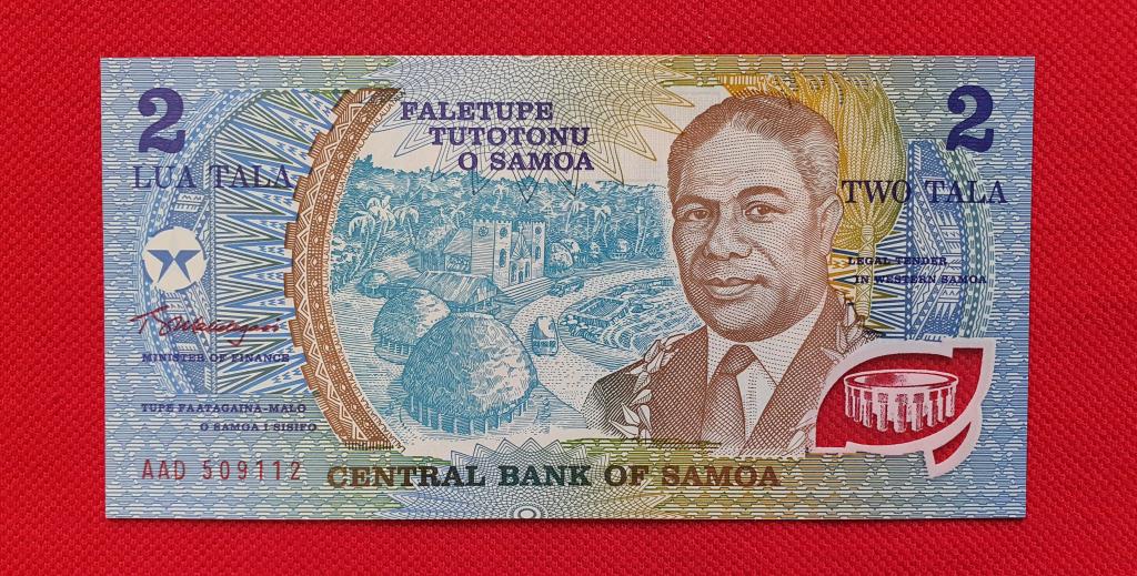 2 тала "Central Bank of Samoa" AAD, 1990 г, Независимое Государство Самоа