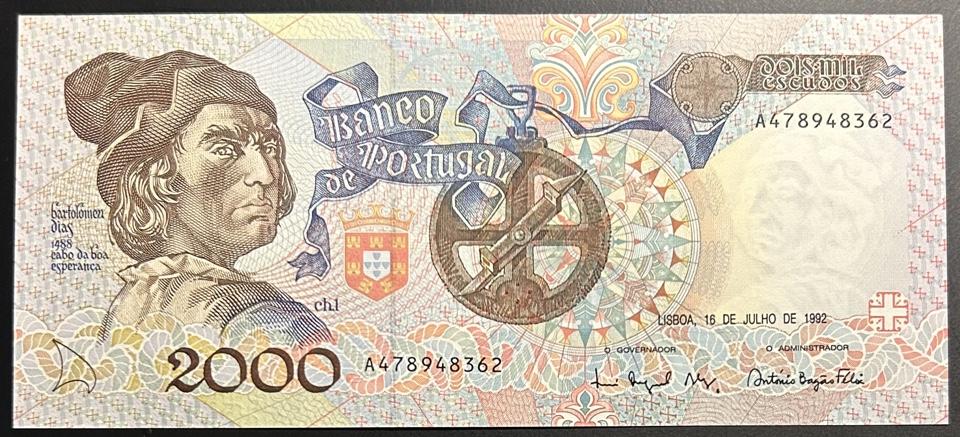 Португалия 2000 эскудо 1992 год ПРЕСС/UNC