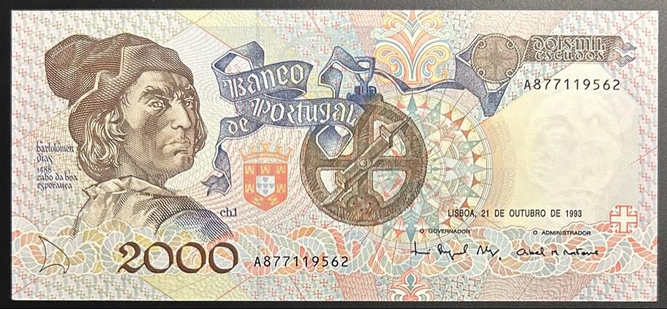 Португалия 2000 эскудо 1993 год ПРЕСС/UNC