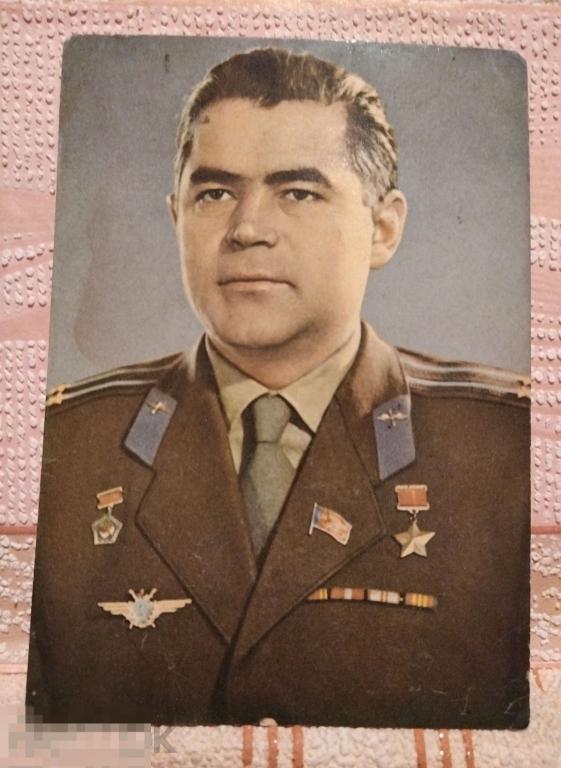 Лётчик космонавт Николаев А. Г. открытка почтовая карточка