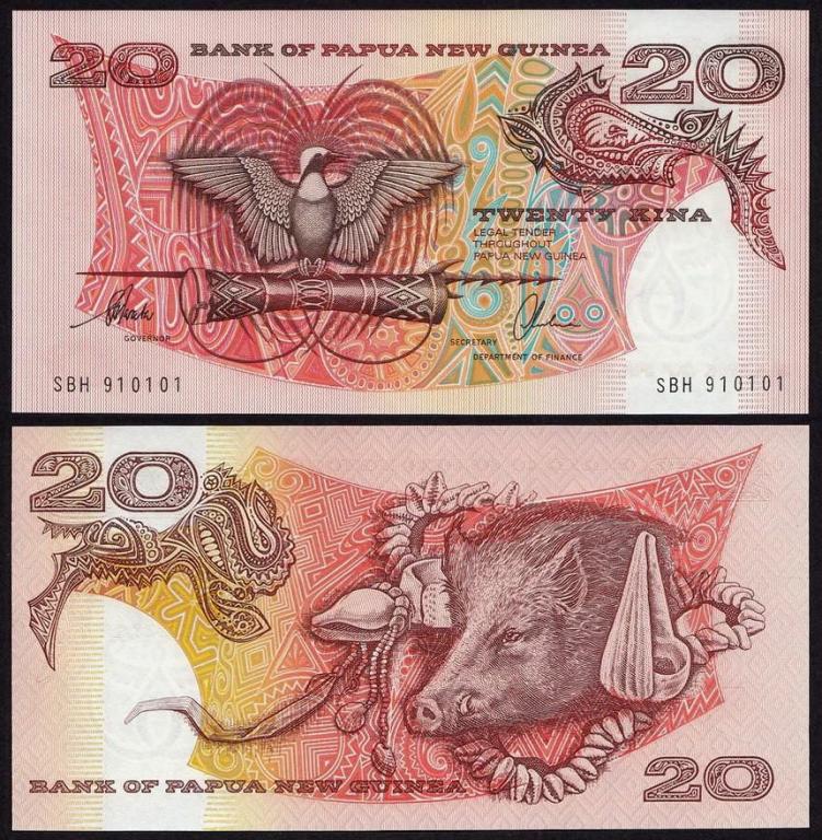 Папуа Новая Гвинея 20 кина 1996 год. UNC