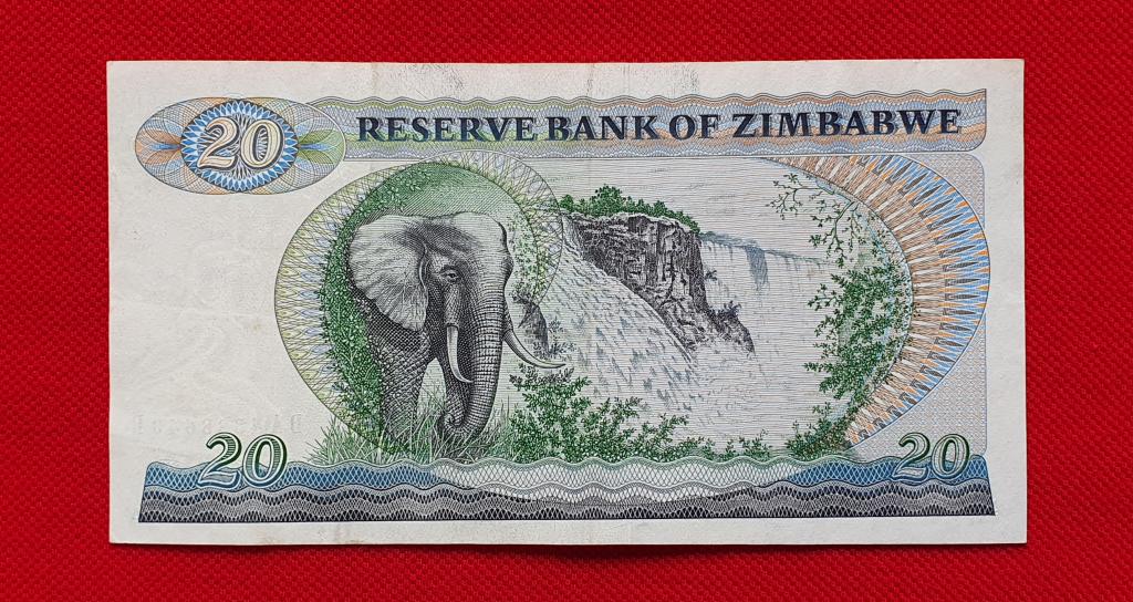 20 долларов "Reserve Bank of Zimbabwe", 1983 г, республика Зимбабве