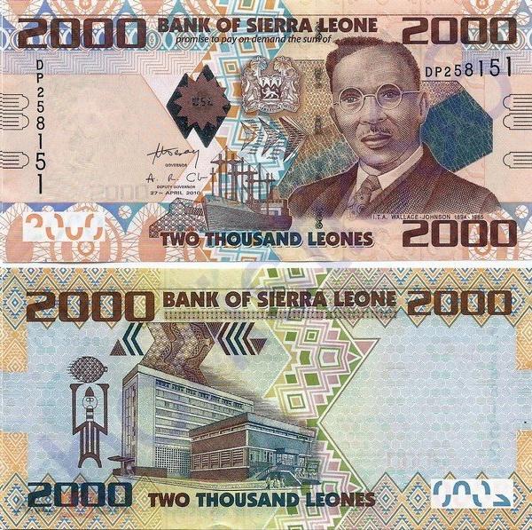 Сьерра-Леоне 2000 леоне 2010 год. UNC