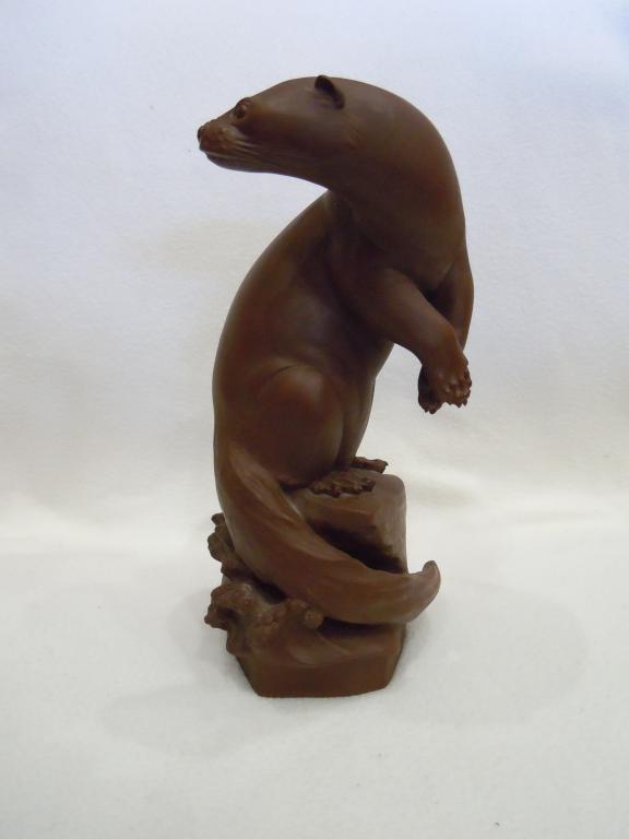 "Выдра" Meissen Германия, 1930гг, Бёттгеровский фарфор (красный)