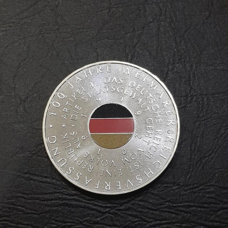 20 евро 2019 год Германия (100 лет Конституции Веймарской республики).