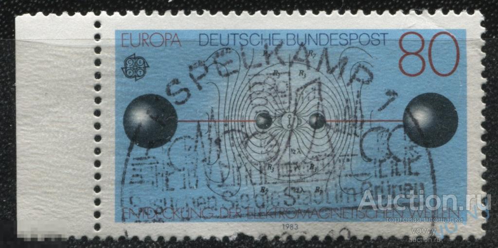 Германия ФРГ 1983 Европа Колебательный контур Открытие электромагнитных волн Генрихом Герцем ZP060