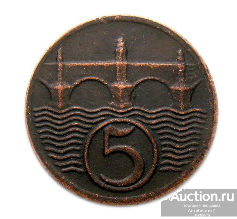 Монета 5 геллеров 1924 Чехословакия копия арт. 17-6984-2