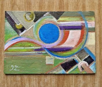 Картина. Место силы,  картон, акрил, 20,6 на 14  см.