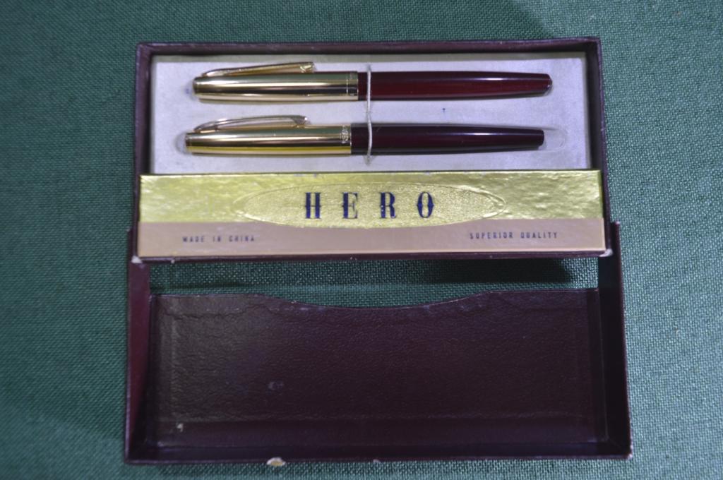 Ручка шариковая "Hero". Набор 2 шт. в коробке. Китай. Периода СССР.