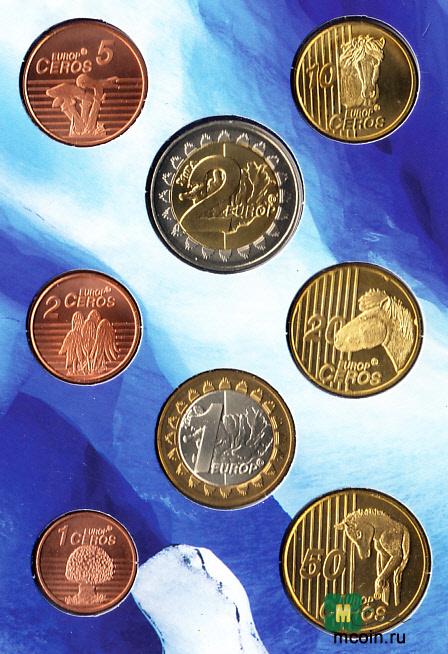 Исландия Набор 8 пробных евро монет 2004 год UNC (13955)