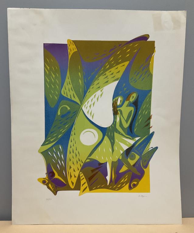 ЛИНОГРАВЮРЫ СССР! Мотыльки .Автор Чернышёв.Авторская подпись. 58х47см.Отл.сост