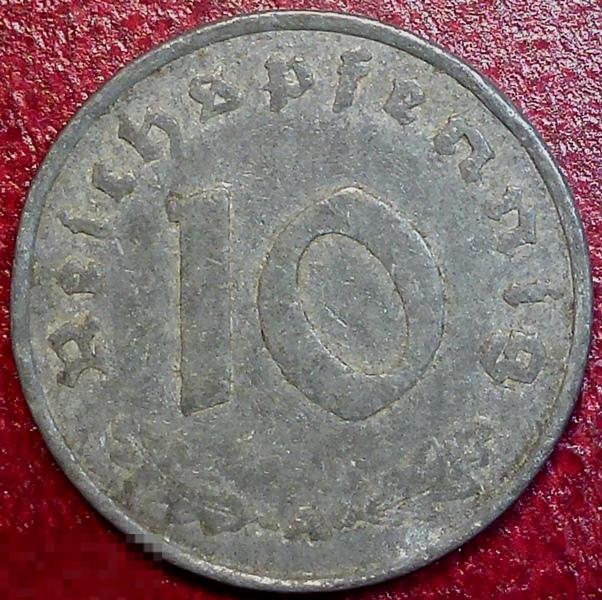 Германия. Третий Рейх 10 рейхспфеннигов 1942 года. A.