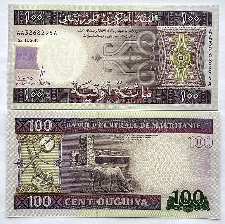 МАВРИТАНИЯ 100 УГИЯ 2011 ГОД UNC